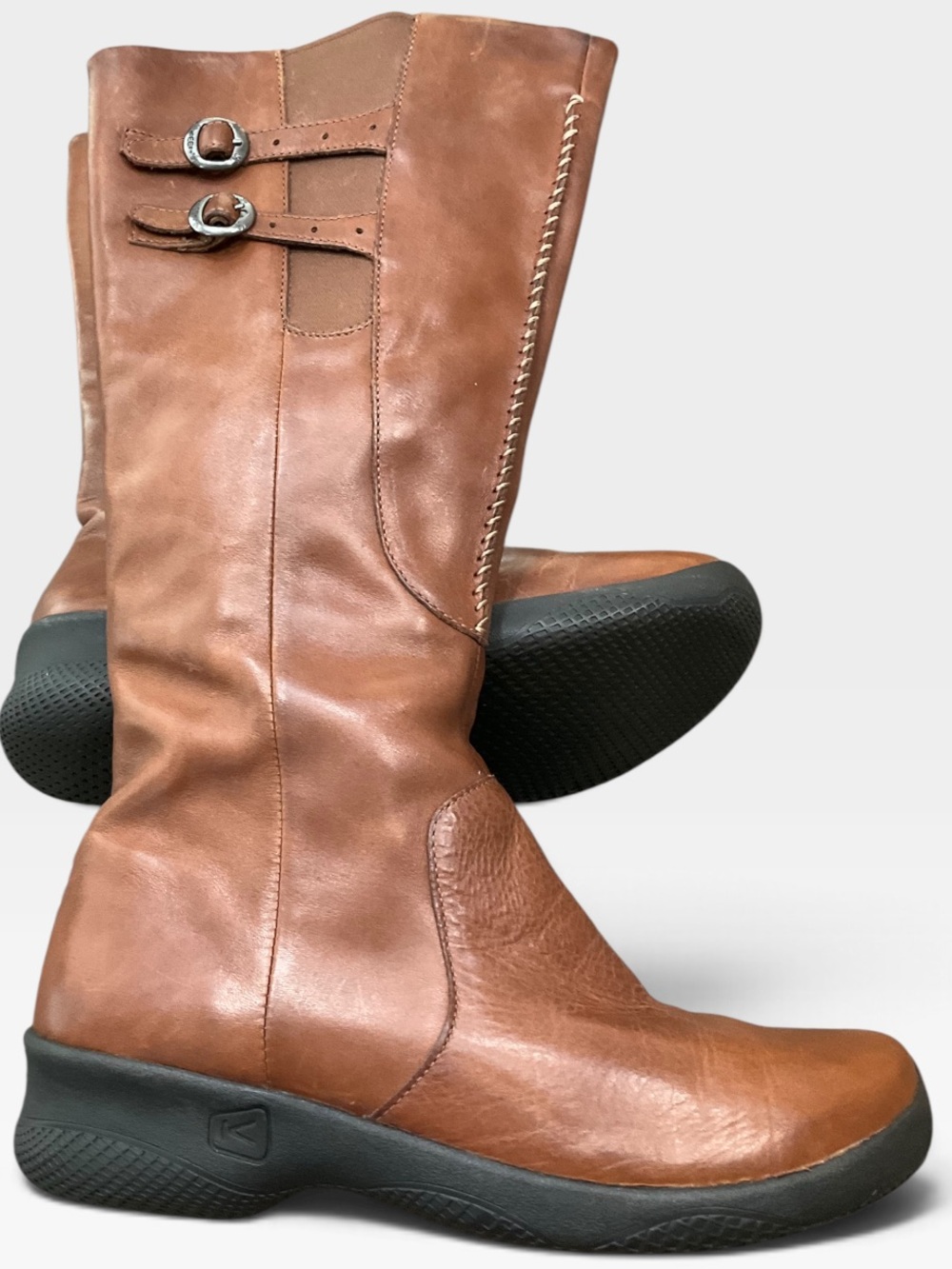 Keen Riding Hybrid Boots Womens Bern Baby Bern Brown Leather Knee High Sz 11 NEW